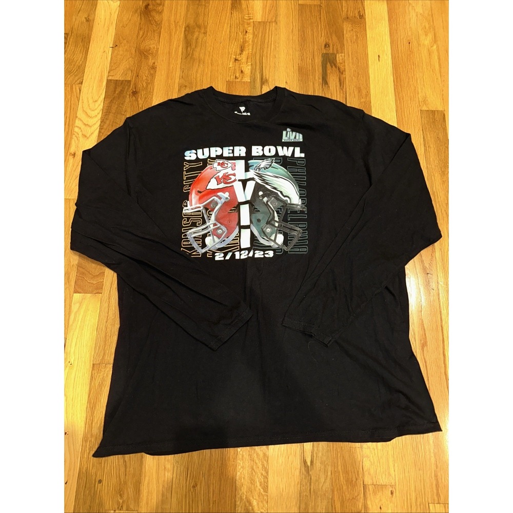 2023 Philadelphia Eagles Super Bowl 57 T-shirt VS KC Chiefs Mens Size 2XL NFL